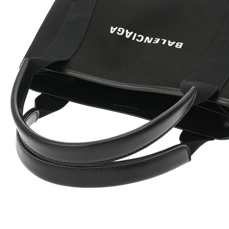 BALENCIAGA バレンシアガ ネイビーカバス S ブラック 339933 レディース キャンバス レザー ハンドバッグ 新同 中古 銀蔵