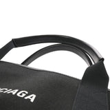 BALENCIAGA バレンシアガ ネイビーカバス S ブラック 339933 レディース キャンバス レザー ハンドバッグ 新同 中古 銀蔵