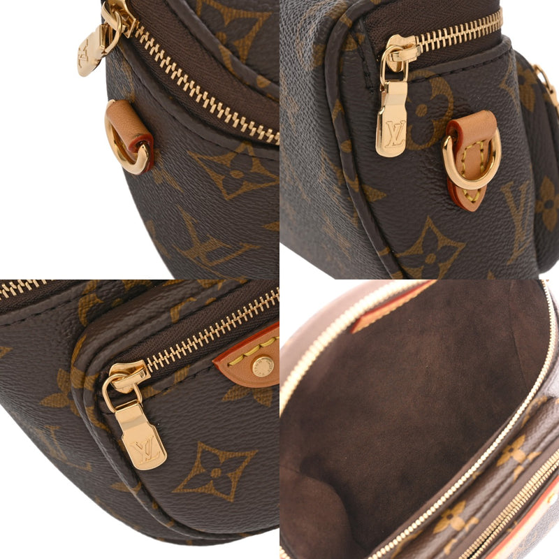 LOUIS VUITTON ルイヴィトン モノグラム ミニバムバッグ ブラウン M82335 レディース モノグラムキャンバス ショルダーバッグ 新同 中古 銀蔵
