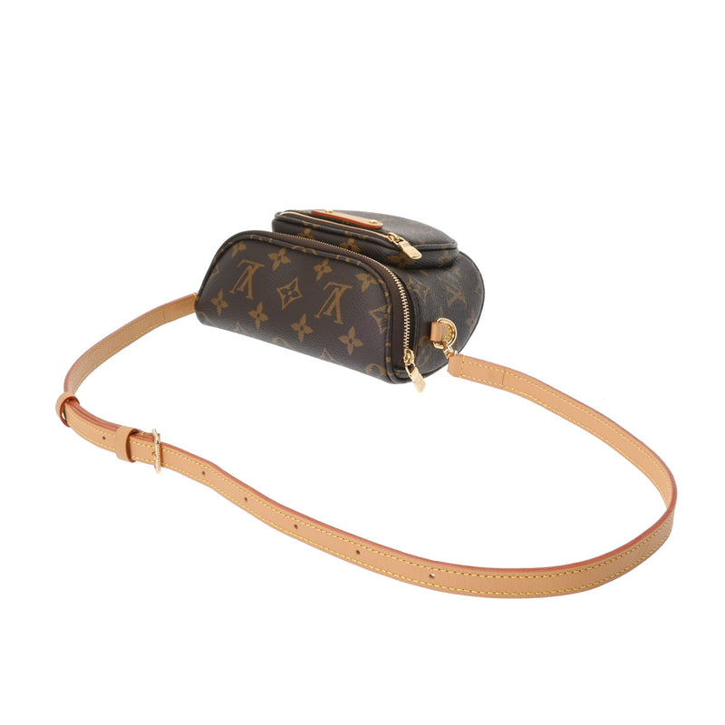 LOUIS VUITTON ルイヴィトン モノグラム ミニバムバッグ ブラウン M82335 レディース モノグラムキャンバス ショルダーバッグ 新同 中古 銀蔵