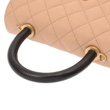 CHANEL シャネル マトラッセ トップハンドル XS 2WAY ベージュ/ボルドー A92990 レディース キャビアスキン/リザード ハンドバッグ Aランク 中古 銀蔵