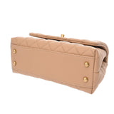 CHANEL シャネル マトラッセ トップハンドル XS 2WAY ベージュ/ボルドー A92990 レディース キャビアスキン/リザード ハンドバッグ Aランク 中古 銀蔵