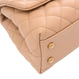 CHANEL シャネル マトラッセ トップハンドル XS 2WAY ベージュ/ボルドー A92990 レディース キャビアスキン/リザード ハンドバッグ Aランク 中古 銀蔵