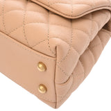 CHANEL シャネル マトラッセ トップハンドル XS 2WAY ベージュ/ボルドー A92990 レディース キャビアスキン/リザード ハンドバッグ Aランク 中古 銀蔵