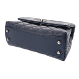 CHANEL シャネル マトラッセ トップハンドル フラップバッグ XS 2WAY ネイビー/ボルドー A92990 レディース キャビアスキン リザード ハンドバッグ Aランク 中古 銀蔵