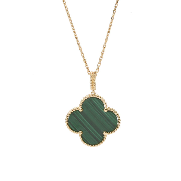 VAN CLEEF & ARPELS ヴァンクリーフ＆アーペル マジックアルハンブラ ロング マラカイト レディース K18イエローゴールド ネックレス Aランク 中古 銀蔵