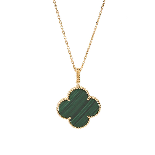 VAN CLEEF & ARPELS ヴァンクリーフ＆アーペル マジックアルハンブラ ロング マラカイト レディース K18イエローゴールド ネックレス Aランク 中古 銀蔵