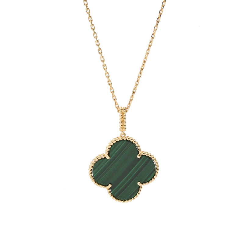 VAN CLEEF & ARPELS ヴァンクリーフ＆アーペル マジックアルハンブラ ロング マラカイト レディース K18イエローゴールド ネックレス Aランク 中古 銀蔵