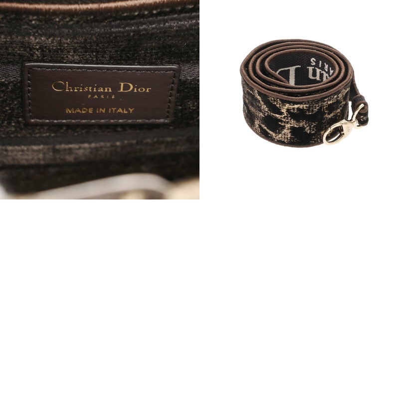 CHRISTIAN DIOR クリスチャンディオール LADY D-LITE ミディアムバッグ 2WAY レオパート レディース ベルベット ハンドバッグ Aランク 中古 銀蔵
