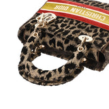 CHRISTIAN DIOR クリスチャンディオール LADY D-LITE ミディアムバッグ 2WAY レオパート レディース ベルベット ハンドバッグ Aランク 中古 銀蔵
