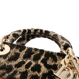 CHRISTIAN DIOR クリスチャンディオール LADY D-LITE ミディアムバッグ 2WAY レオパート レディース ベルベット ハンドバッグ Aランク 中古 銀蔵
