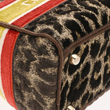 CHRISTIAN DIOR クリスチャンディオール LADY D-LITE ミディアムバッグ 2WAY レオパート レディース ベルベット ハンドバッグ Aランク 中古 銀蔵