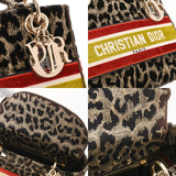 CHRISTIAN DIOR クリスチャンディオール LADY D-LITE ミディアムバッグ 2WAY レオパート レディース ベルベット ハンドバッグ Aランク 中古 銀蔵