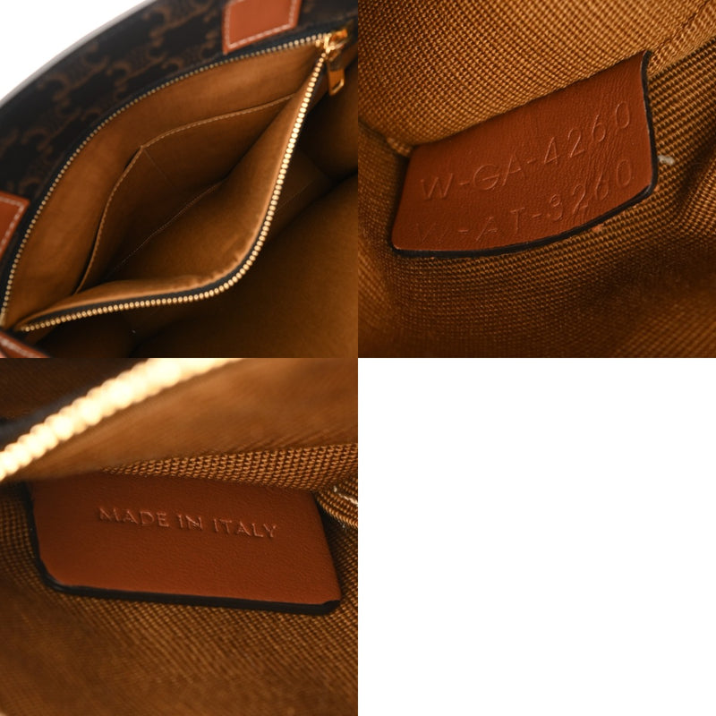 CELINE セリーヌ  スモール バーティカルカバ トリオンフ ブラウン ゴールド金具 191542BZK.04LU レディース PVC カーフ トートバッグ Aランク 中古 銀蔵
