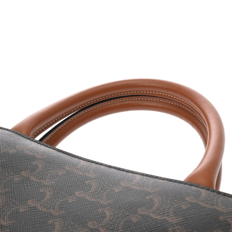 CELINE セリーヌ  スモール バーティカルカバ トリオンフ ブラウン ゴールド金具 191542BZK.04LU レディース PVC カーフ トートバッグ Aランク 中古 銀蔵