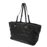 CHANEL シャネル オンザロード ブラック レディース レザー トートバッグ Bランク 中古 銀蔵