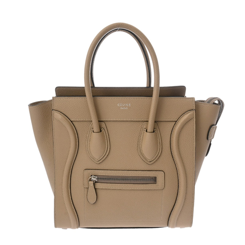 CELINE セリーヌ ラゲージ マイクロショッパー ベージュ 167793 レディース ドラムカーフ ハンドバッグ Aランク 中古 銀蔵