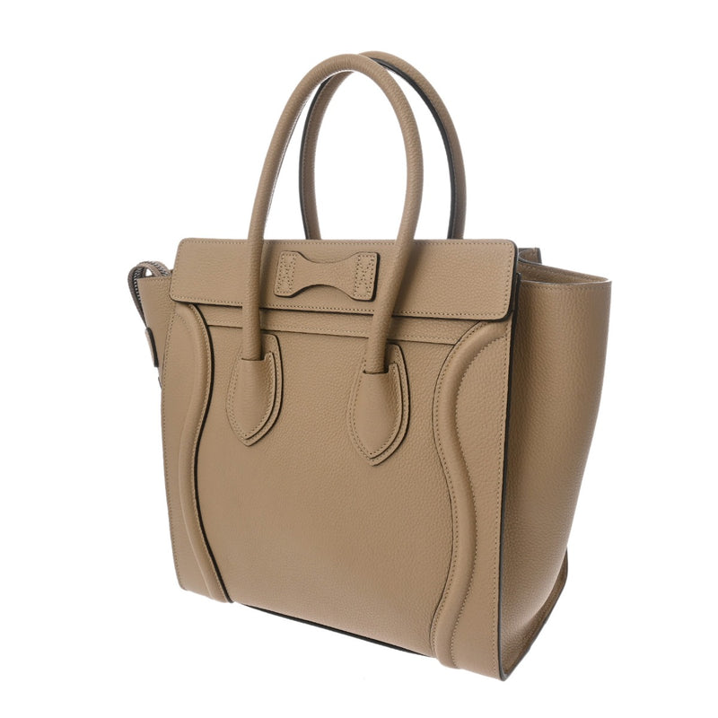 CELINE セリーヌ ラゲージ マイクロショッパー ベージュ 167793 レディース ドラムカーフ ハンドバッグ Aランク 中古 銀蔵