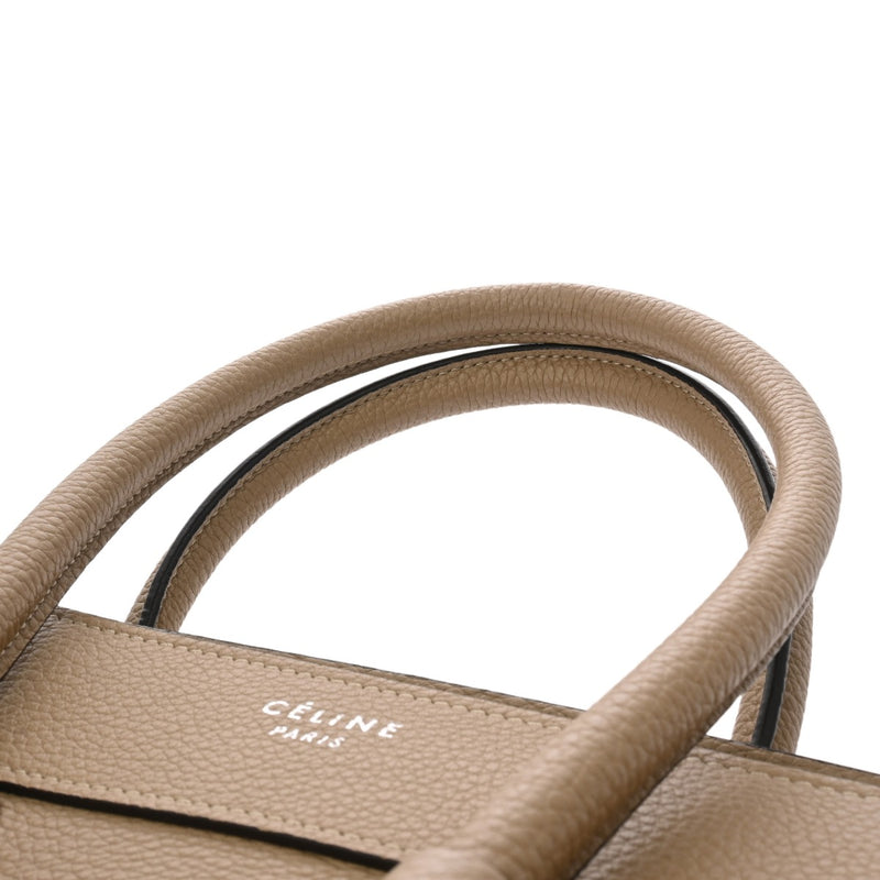 CELINE セリーヌ ラゲージ マイクロショッパー ベージュ 167793 レディース ドラムカーフ ハンドバッグ Aランク 中古 銀蔵