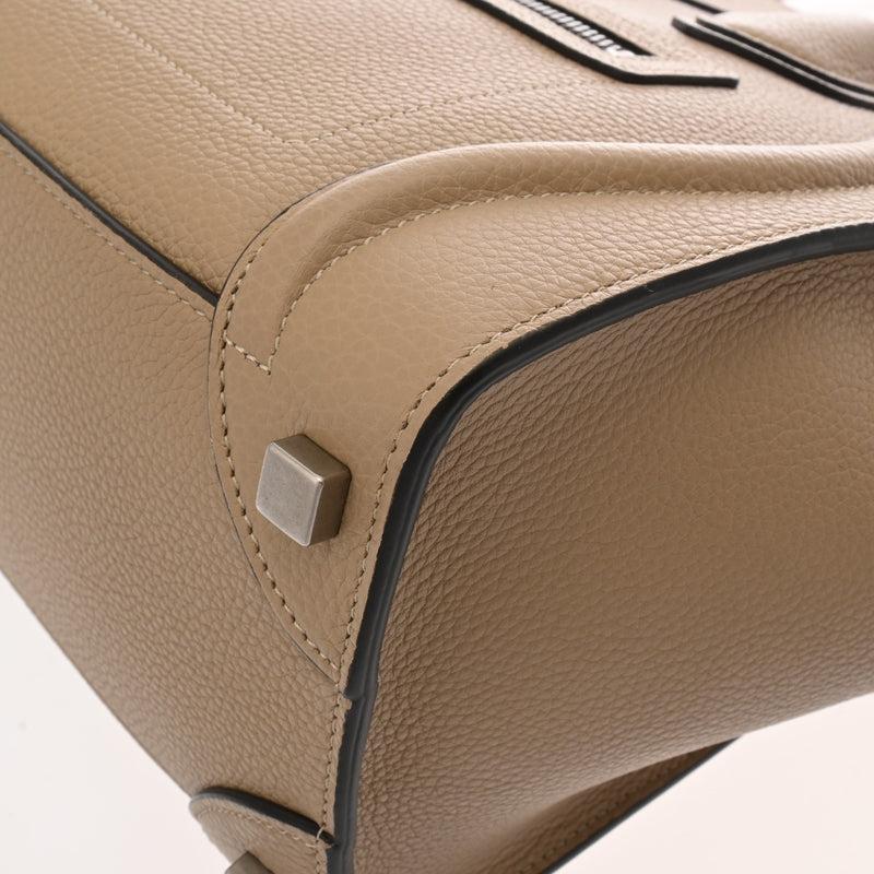 CELINE セリーヌ ラゲージ マイクロショッパー ベージュ 167793 レディース ドラムカーフ ハンドバッグ Aランク 中古 銀蔵