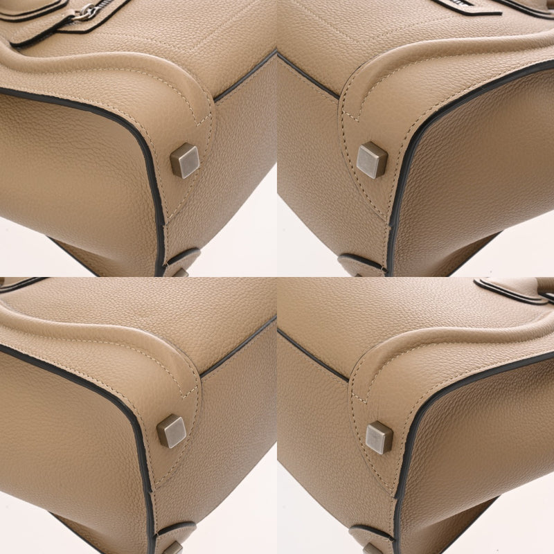 CELINE セリーヌ ラゲージ マイクロショッパー ベージュ 167793 レディース ドラムカーフ ハンドバッグ Aランク 中古 銀蔵