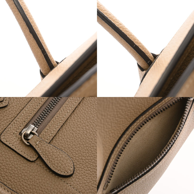 CELINE セリーヌ ラゲージ マイクロショッパー ベージュ 167793 レディース ドラムカーフ ハンドバッグ Aランク 中古 銀蔵