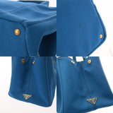PRADA プラダ カナパ 2WAY ハンドバッグ ブルー BN2642 レディース キャンバス ハンドバッグ ABランク 中古 銀蔵