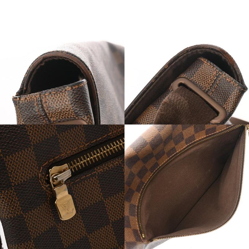 LOUIS VUITTON ルイヴィトン ダミエ ブルックリン MM ブラウン N51211 ユニセックス ダミエキャンバス ショルダーバッグ Bランク 中古 銀蔵