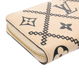 LOUIS VUITTON ルイヴィトン モノグラムアンプラント ジッピーウォレット クレーム/ノワール M81141 レディース レザー 長財布 Aランク 中古 銀蔵