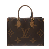 LOUIS VUITTON ルイヴィトン モノグラムリバース オンザゴー MM  ブラウン M45321 レディース モノグラムキャンバス ハンドバッグ Aランク 中古 銀蔵