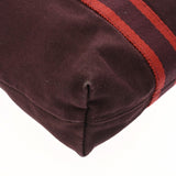 HERMES エルメス フールトゥ カバス ボルドー ユニセックス キャンバス トートバッグ Bランク 中古 銀蔵