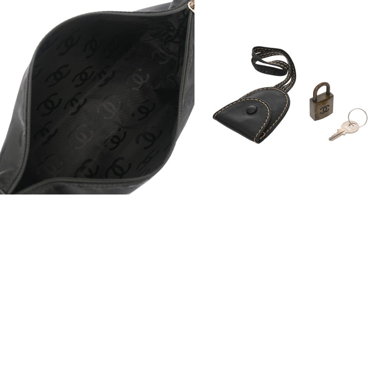 CHANEL シャネル ワイルドステッチ ボストンバッグ ブラック レディース レザー ボストンバッグ Bランク 中古 銀蔵