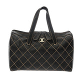 CHANEL シャネル ワイルドステッチ ボストンバッグ ブラック レディース レザー ボストンバッグ Bランク 中古 銀蔵
