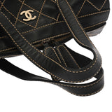 CHANEL シャネル ワイルドステッチ ボストンバッグ ブラック レディース レザー ボストンバッグ Bランク 中古 銀蔵