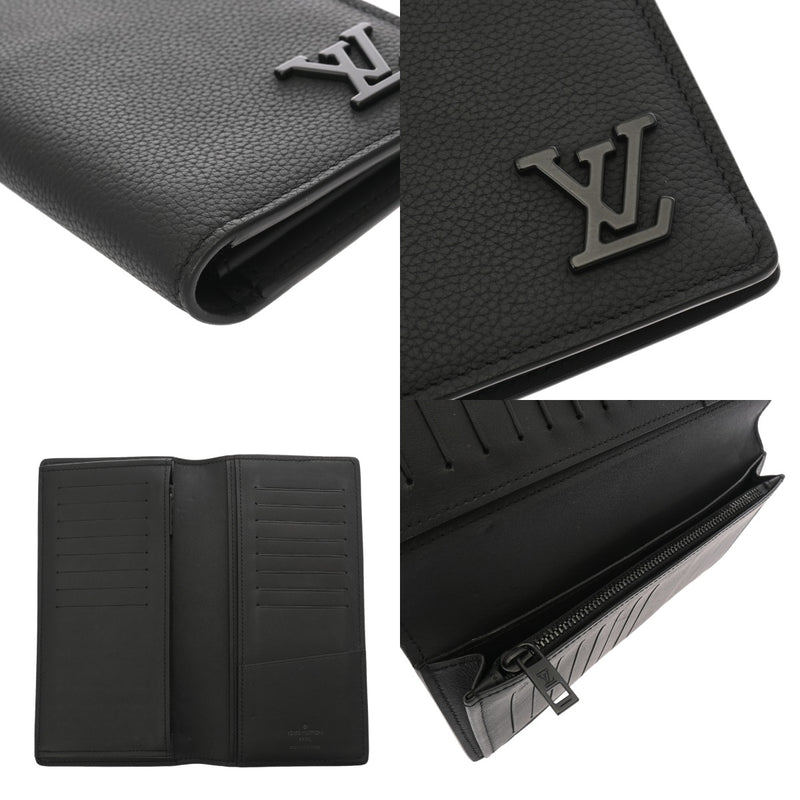 LOUIS VUITTON ルイヴィトン アエログラム ポルトフォイユブラザ ノワール M69980 メンズ レザー 長財布 ABランク 中古 銀蔵