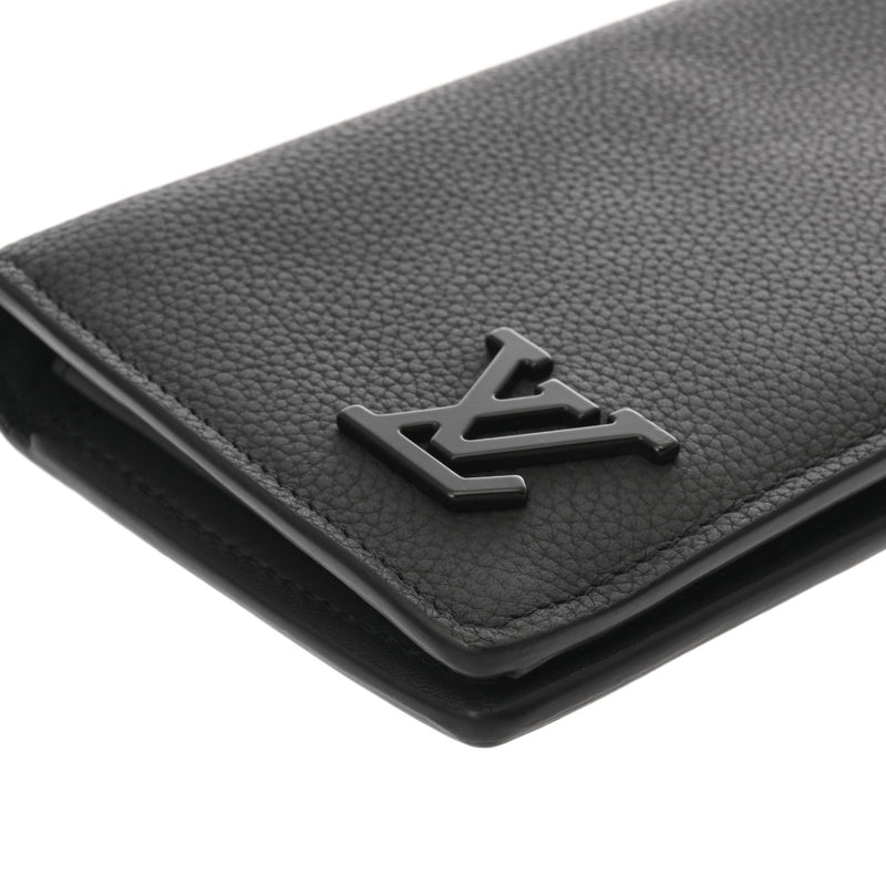 LOUIS VUITTON ルイヴィトン アエログラム ポルトフォイユブラザ ノワール M69980 メンズ レザー 長財布 ABランク 中古 銀蔵