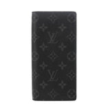 LOUIS VUITTON ルイヴィトン モノグラムエクリプス ポルトフォイユブラザ 黒/グレー M61697 メンズ レザー 長財布 ABランク 中古 銀蔵