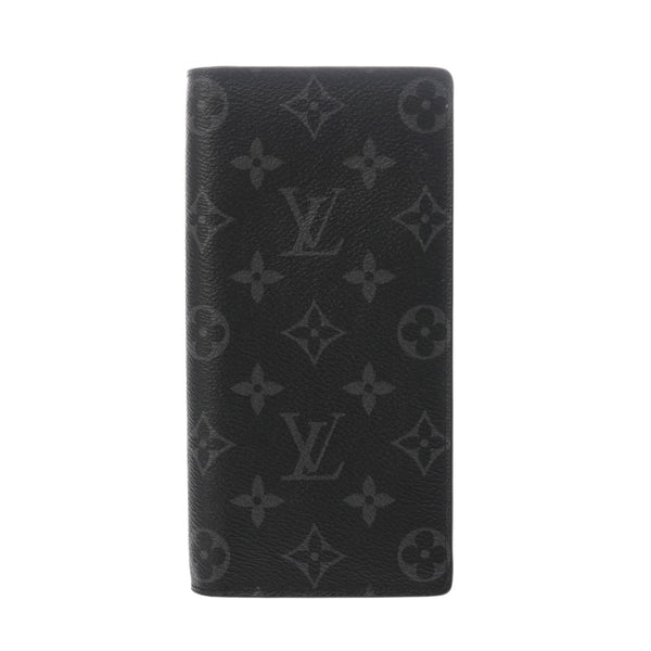 LOUIS VUITTON ルイヴィトン モノグラムエクリプス ポルトフォイユブラザ 黒/グレー M61697 メンズ レザー 長財布 ABランク 中古 銀蔵