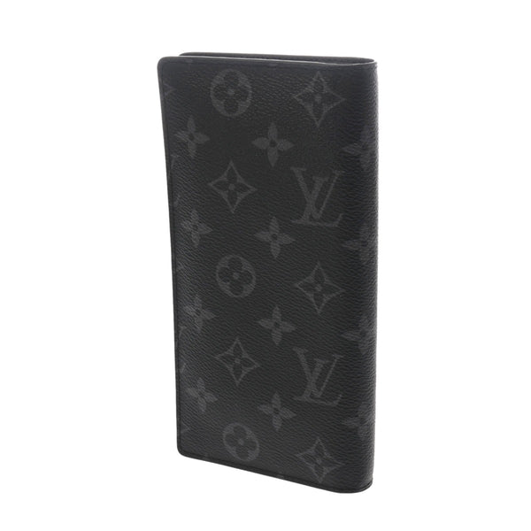 LOUIS VUITTON ルイヴィトン モノグラムエクリプス ポルトフォイユブラザ 黒/グレー M61697 メンズ レザー 長財布 ABランク 中古 銀蔵