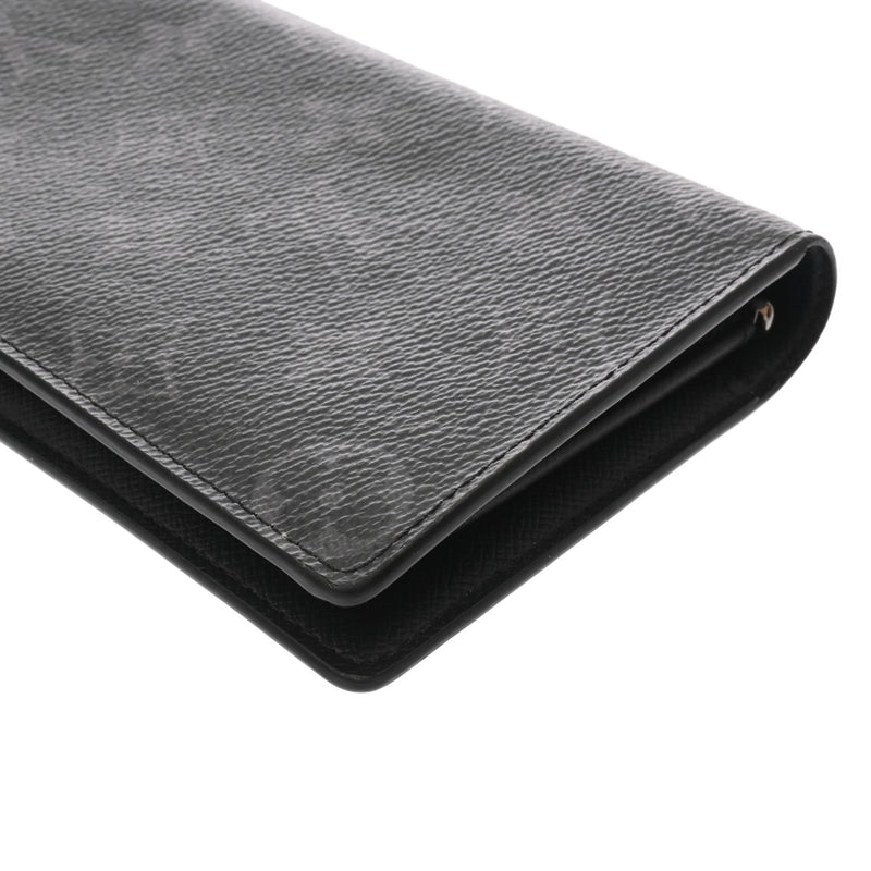 LOUIS VUITTON ルイヴィトン モノグラムエクリプス ポルトフォイユブラザ 黒/グレー M61697 メンズ レザー 長財布 ABランク 中古 銀蔵