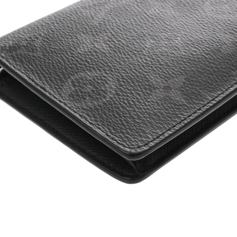 LOUIS VUITTON ルイヴィトン モノグラムエクリプス ポルトフォイユブラザ 黒/グレー M61697 メンズ レザー 長財布 ABランク 中古 銀蔵