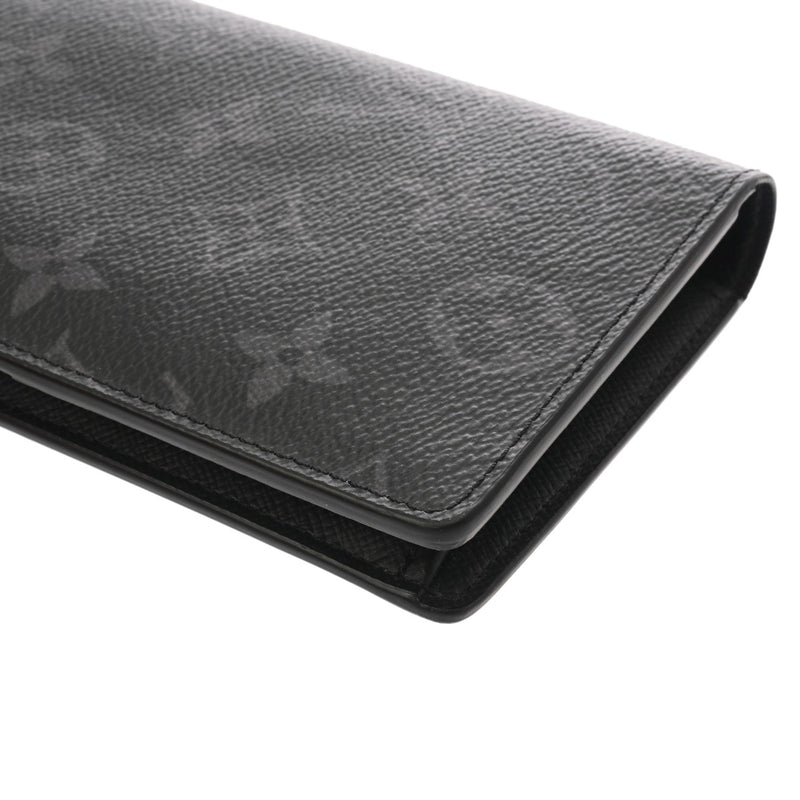 LOUIS VUITTON ルイヴィトン モノグラムエクリプス ポルトフォイユブラザ 黒/グレー M61697 メンズ レザー 長財布 ABランク 中古 銀蔵