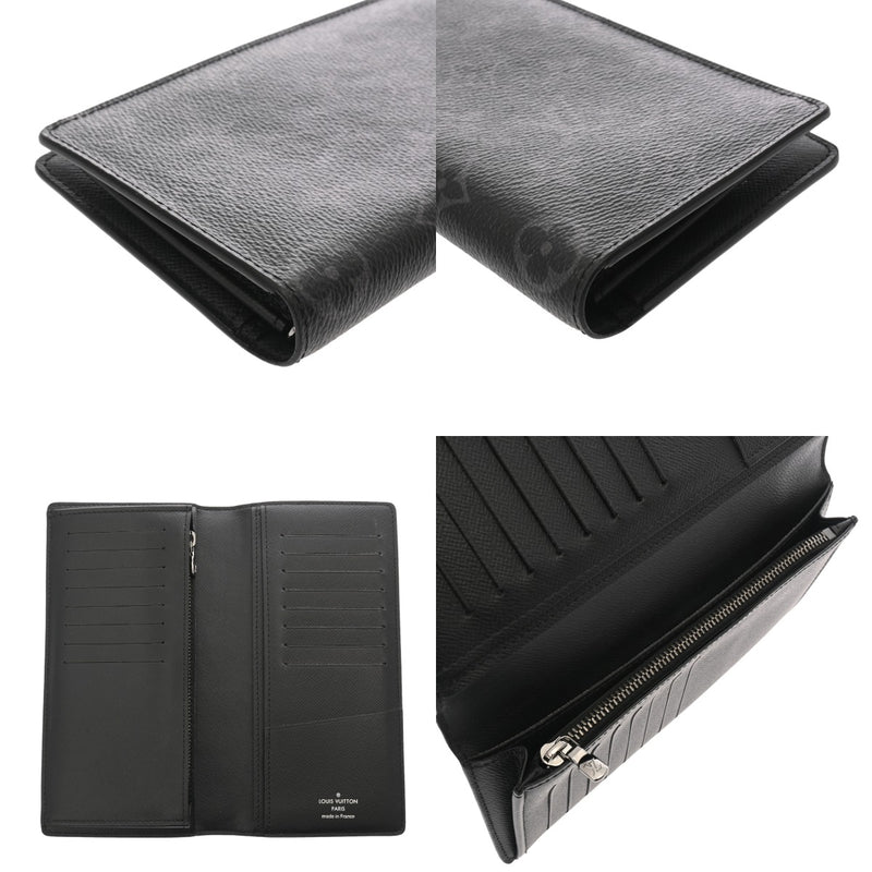 LOUIS VUITTON ルイヴィトン モノグラムエクリプス ポルトフォイユブラザ 黒/グレー M61697 メンズ レザー 長財布 ABランク 中古 銀蔵