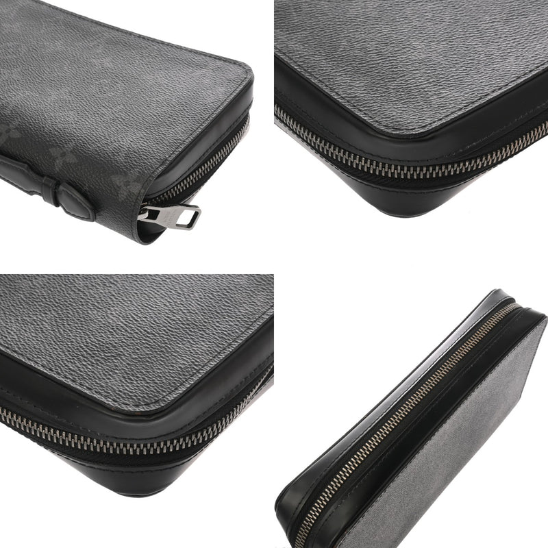 LOUIS VUITTON ルイヴィトン モノグラムエクリプス ジッピー XL トラベルケース 黒/グレー M61698 メンズ モノグラムキャンバス 長財布 ABランク 中古 銀蔵
