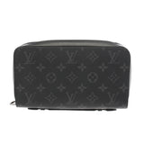 LOUIS VUITTON ルイヴィトン モノグラムエクリプス ジッピー XL トラベルケース 黒/グレー M61698 メンズ モノグラムキャンバス 長財布 ABランク 中古 銀蔵