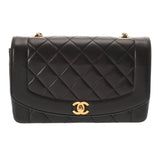 CHANEL シャネル マトラッセ ダイアナ 25cm チェーンショルダー ブラック A01165 レディース ラムスキン ショルダーバッグ Bランク 中古 銀蔵