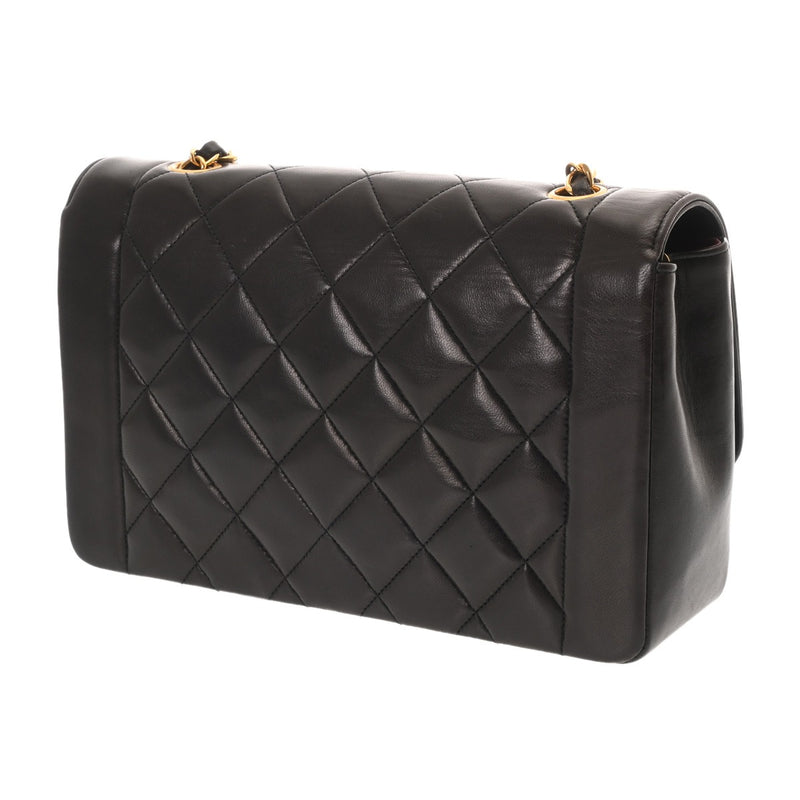 CHANEL シャネル マトラッセ ダイアナ 25cm チェーンショルダー ブラック A01165 レディース ラムスキン ショルダーバッグ Bランク 中古 銀蔵