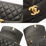 CHANEL シャネル マトラッセ ダイアナ 25cm チェーンショルダー ブラック A01165 レディース ラムスキン ショルダーバッグ Bランク 中古 銀蔵