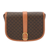 CELINE セリーヌ マカダム ショルダーバッグ ブラウン レディース PVC レザー ショルダーバッグ ABランク 中古 銀蔵