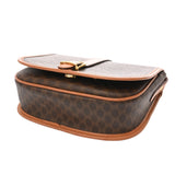 CELINE セリーヌ マカダム ショルダーバッグ ブラウン レディース PVC レザー ショルダーバッグ ABランク 中古 銀蔵